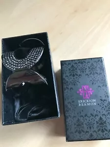 ERICKSON BEAMON DESIGNER CUFF BOXED '-GUNMETAL BLACK METAL SPARKLY/PLAIN SPRING - Picture 1 of 7
