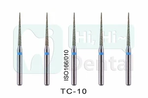 10Pcs Dental Diamond Burs FG Needle Taper TC-10 Standard Grit High Speed - Picture 1 of 3