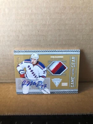 2011-12 Panini Titanium Game Worn Gear Autographs Patch #100 Ryan McDonagh 6/15 - Image 1 of 2
