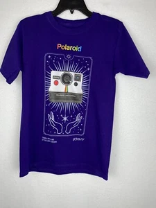 Polaroid Unisex Purple Short Sleeve OneStep Camera Colorful Graphic TShirt Small - Picture 1 of 4