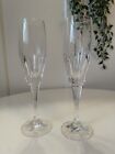 2 x Thomas Webb Crystal CLEOPATRA Champagne Glasses / Flutes 10" Tall Pair