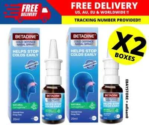 2 X BETADINE Adult Cold Defence Nasal Spray 20ml Helps Stop Colds Early - Picture 1 of 4