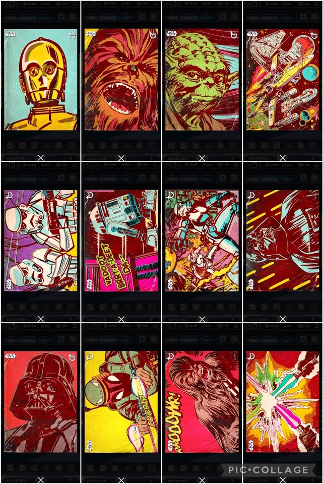 Topps Star Wars Digital Card Trader 12 Card Retro Print 2 Insert Set - Image 1 of 1