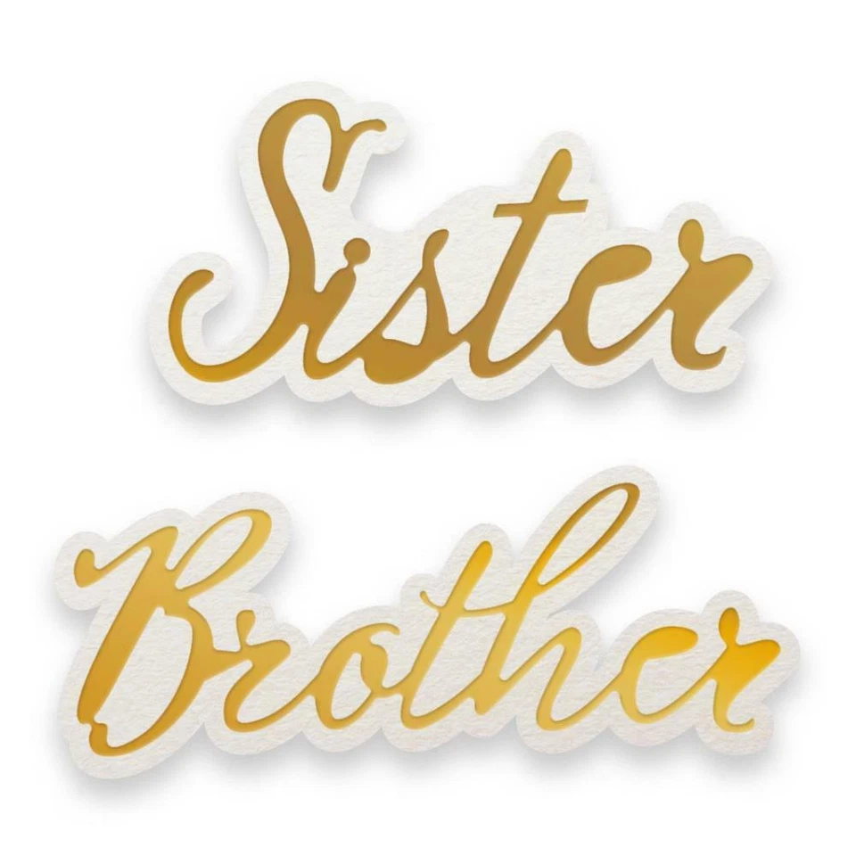 Cut and Foil Die Hotfoil Stamp Dazzlia Sister And Brother - image 1 of 1