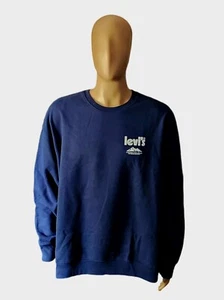 Levi's Relaxed Fit Graphic Crewneck Sweatshirt Mens 2XL Blue Pullover NWT - Picture 1 of 14