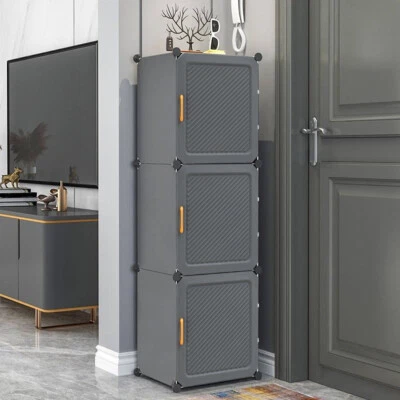 9 Tier Shoes Organiser Cabinet With Door Hallway Bedroom Storage Cube Shelf Rack - Image 1 of 4