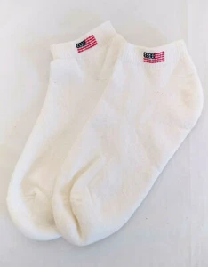 Vintage Orlon Golf Booties Footies Socks USA FLAG embroidered Red White Blue - Picture 1 of 4