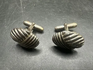 1 / of 7  Tiffany & Co Large SeaShell Style Line Oval Cufflinks 925  - Picture 1 of 5