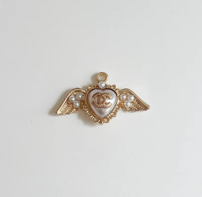 Chanel CC Angel Wing Pearl Pendant Charm | 1pc - Image 1 of 2