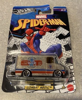 Hot Wheels Silver Series 2026 Spider-Man Combat Medic NUEVO Chase 5/5 Diecast Foto 1 de 2
