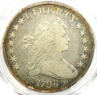 1798 Draped Bust Silver Dollar $1 Coin - Certified PCGS Fine Details - Rare Type - Image 1 of 4