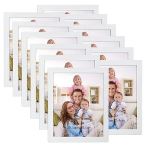 White 8x10 Picture Frame Pack of 12, Multi White Woodgrain 8 by 10 Photo Fram... - Picture 1 of 8