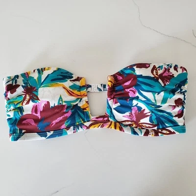 Out From Under Women's Swim Top Medium Floral Bandeau Strapless Bikini Top - Image 1 of 4