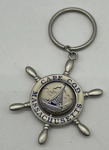 Cape Cod Massachusetts Ship Steering Wheel Keychain M00 - Picture 1 of 5