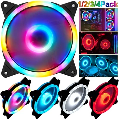 Doppelring PC Case Fan 120mm LED Lüfter Coolmoon Gehäuselüfter RGB Controller - Bild 1 von 4