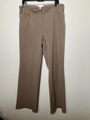 Chicos Sz 2 (US 12) Office Dress Pants Tan Flare Leg Preppy Casual High Rise - Image 1 of 4