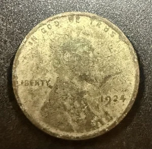 1924 D Lincoln Wheat Cent Lamination Multiple Errors - Picture 1 of 2