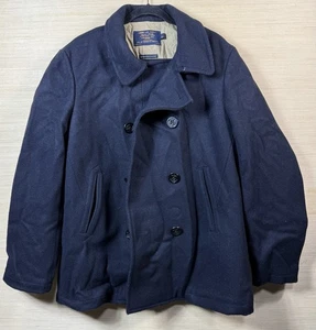 J.CREW Men's Large Bayswater PEACOAT Wool Thinsulate Pea Coat Military Grade - Picture 1 of 7