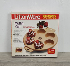 Vintage Littonware Microwave Ovenware Muffin Cupcake Pan A5106