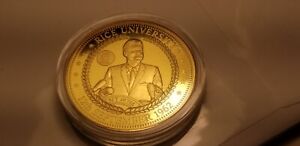 USA John Kennedy Legacy Rice University Gold Plated Coloured Coin.