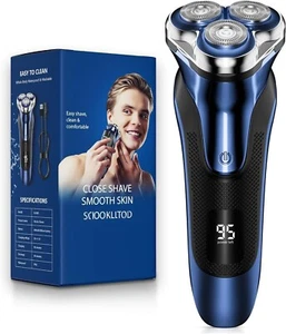 Rechargeable Electric Razor for Men: IPX6 Waterproof Shaver - 1.5H Fast Charge, - Picture 1 of 8