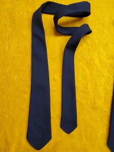 1950 1960 VINTAGE BLACK WOOL TIE ~ RAT PACK HOT RAT ROD MAD MEN JAZZ ~ #8 ~ 52" - Picture 1 of 1