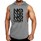 Men's Hooded Tank Tops Bodybuilding T Shirt Sleeveless Gym Vest Workout Hoodie
