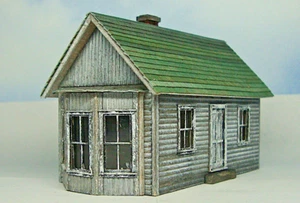 Model Railroad and Trains Custom Built HO Scale Craftsman Wood Model House - Picture 1 of 10