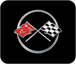 Chevy Corvette "Twin Flags" Emblemat Komputer / Laptop Podkładka pod mysz - Zdjęcie 1 z 1