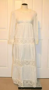 Vintage 1972 California Charmer Maxi Dress & Slip Boho Peasant Prairie Hippie XS - Picture 1 of 12