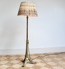 19th Century Brass Column Reading Floor Standard Hall Side Table Chair Sofa Lamp