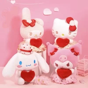 Kawaii Sanrio Valentines Day Plushes My Melody Cinnamoroll Hello Kitty Kuromi - Picture 1 of 21