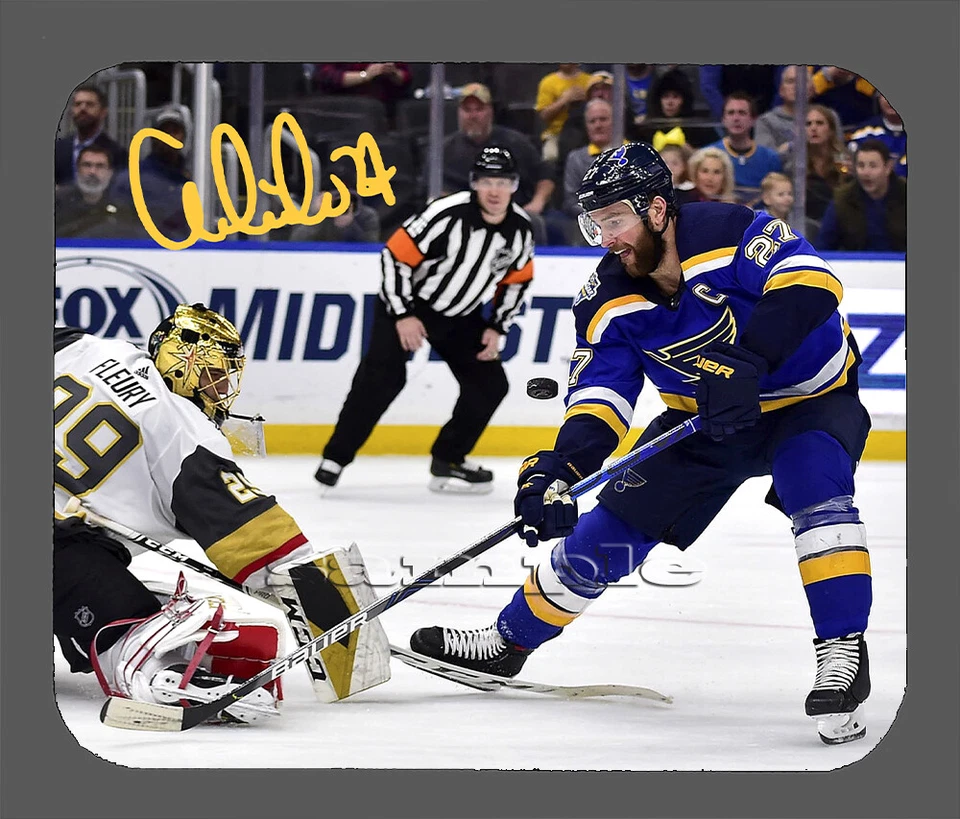 Alfombrilla de ratón autografiada facsímil azul de Alex Pietrangelo St Louis artículo #8211 Foto 1 de 1