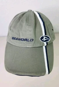 Vtg Beige Seaworld Hat Cap Baseball Adjustable Stitched 100% Cotton - Picture 1 of 19