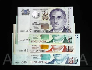 [LHL SIGN] SINGAPORE $2 5 10 50 2005 UNC PM LEE HSIEN LOONG MAS PAPER SET 4PCS - Picture 1 of 2