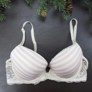 Tart Bra 34D Pink Striped Padded Underwire Adjustable Clasp Back - Picture 1 of 10