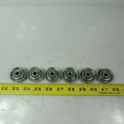 Lote de 6 rodamientos de rodillos transportadores OD de 1,410" hexagonales de 3/8" Foto 1 de 4