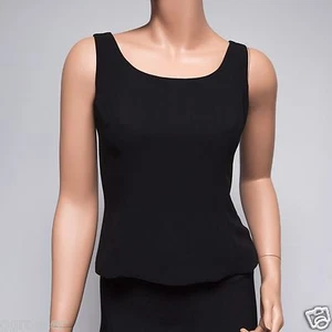 Albert Nipon Formal Black Sleeveless Blouse Size 4 $198 - Picture 1 of 6