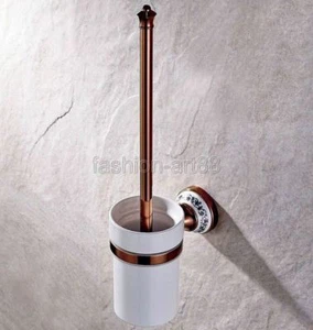Rose Gold Copper Bathroom Accessory Wall-mounted Toilet Brush Holder Set fba387 - Picture 1 of 5