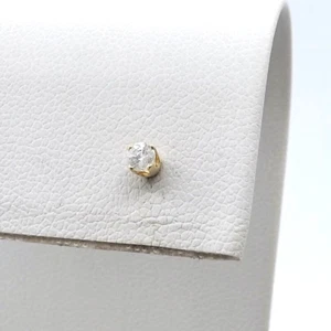 14k Gold Natural Diamond Single Stud Earring One Round - Picture 1 of 6