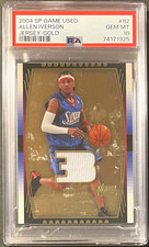 ( /100 PSA 10 ) Allen Iverson 2004-05 Upper Deck SP Game Used Jersey Gold 76ers