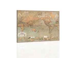 1870 Map of the World on Mercator Projection -  CANVAS or PRINT WALL ART - Picture 1 of 2