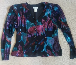 Vintage Patra Metallic Blouse - Picture 1 of 5