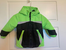 Wonder Kids Black Fluorescent Green Hooded Zipper Coat/Jacket w/Camo Lining 2T
