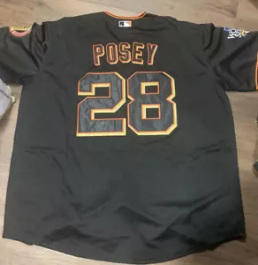 BUSTER POSEY 2010 San Francisco Giants BLACK World Series Men's Jersey SZ 52 NEW - Picture 1 of 4