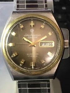 JULES JURGENSEN 36mm 17 Jewells DAY/DATE Self Wind Men Watch, Run** (Lot2254) - Picture 1 of 12