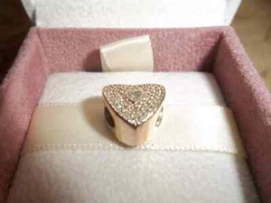 Genuine Authentic Pandora Rose Gold Sparkling Sweetheart Charm 781555CZ ALE R - Picture 1 of 3