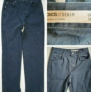 Pantalones de mezclilla para dama azul gris cónicos con botones talla 10 W30 L31 de ASOS - Imagen 1 de 12