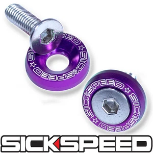 2 PC PURPLE 5MM WINDSCREEN FENDER WASHER BOLT KIT FOR MOTORCYCLE WINDSHIELD M8 - Picture 1 of 1