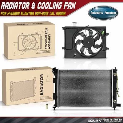 Radiador y ventilador de refrigeración con kit de cubierta para Hyundai Elantra 2011-2013 sedán de 1,8 L Foto 1 de 4